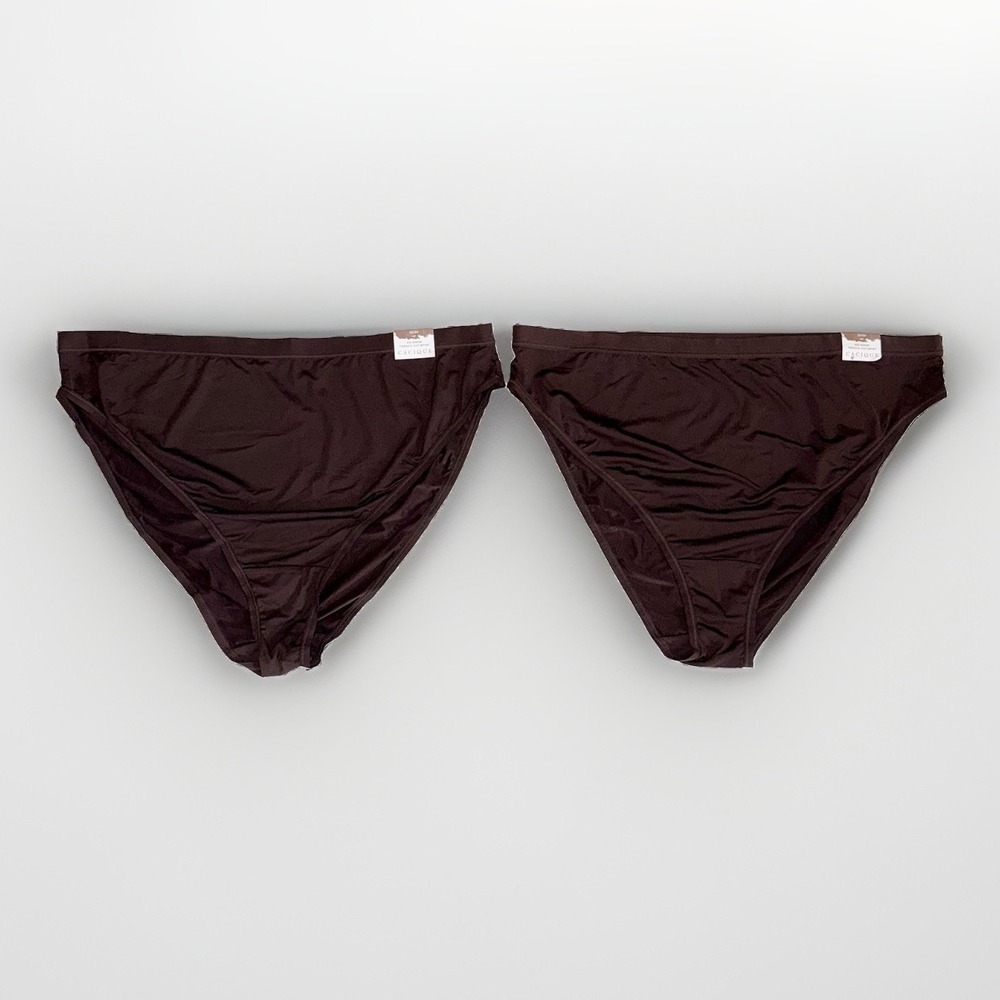 NWT Cacique No Show French Cut Brief Panty Bundle Brown 22/24 Plus Size Lot Of 2